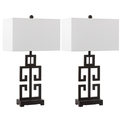 SAFAVIEH Lighting Chantelle Greek Antiqued Gold 29-inch Table Lamp (Set of 2) - 16W x 9D x 29H