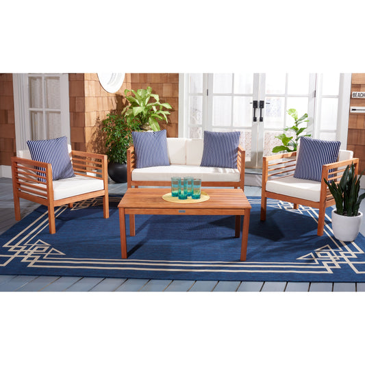 SAFAVIEH Outdoor Living Alda 4-piece Set with Accent Pillows - 51W x 26D x 26H