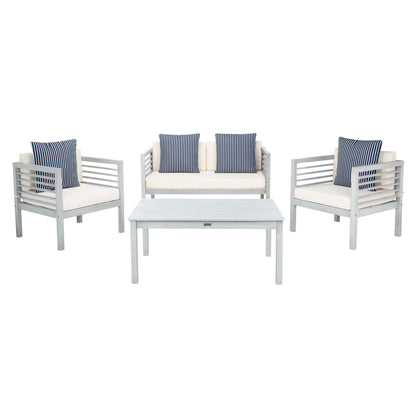 SAFAVIEH Outdoor Living Alda 4-piece Set with Accent Pillows - 51W x 26D x 26H