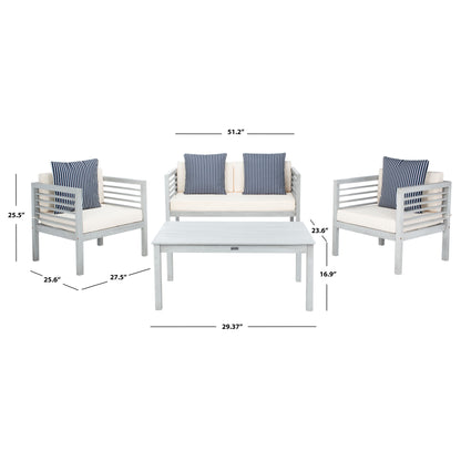 SAFAVIEH Outdoor Living Alda 4-piece Set with Accent Pillows - 51W x 26D x 26H