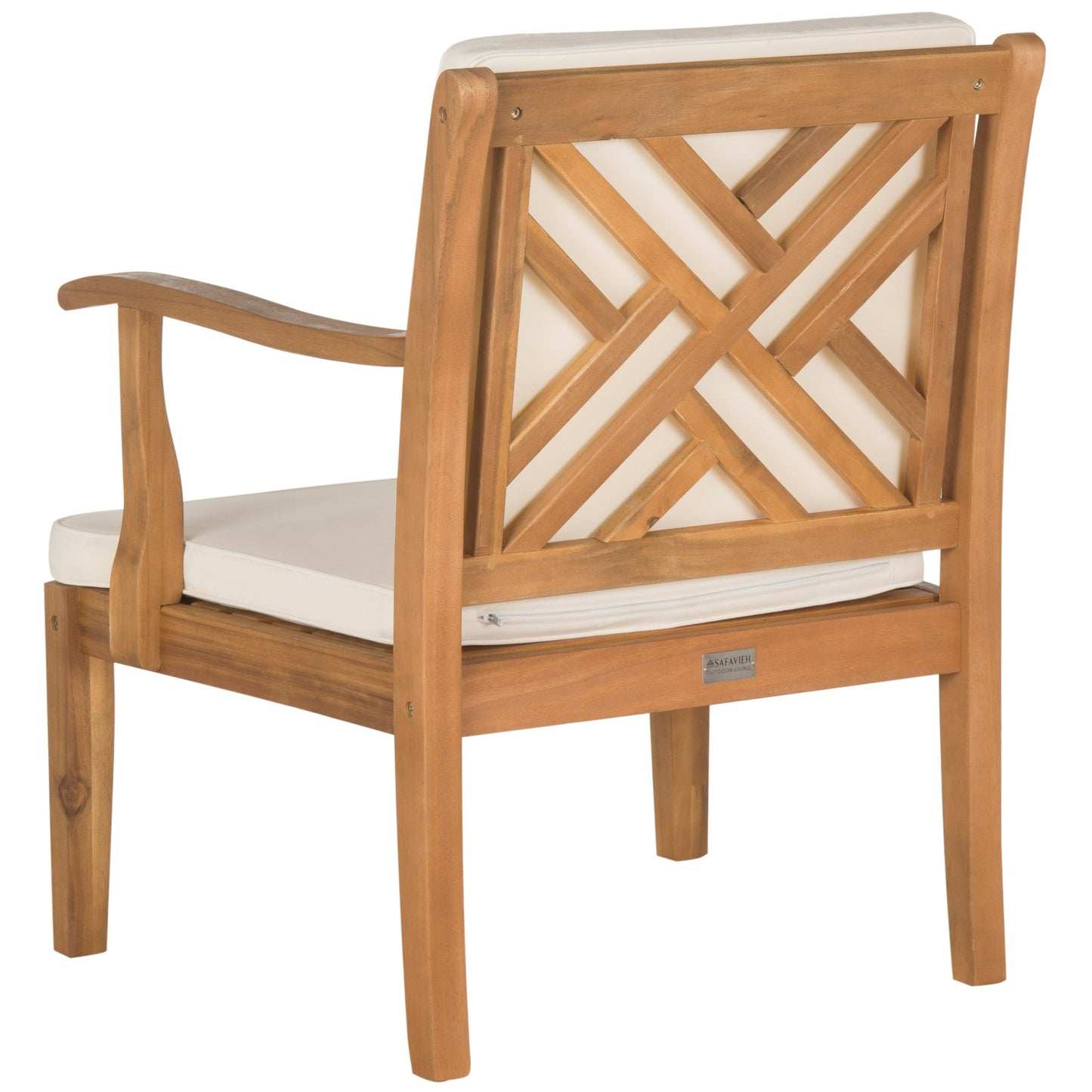 SAFAVIEH Outdoor Living Bradbury Brown Acacia Wood 4-piece Beige Cushion Patio Set - 48W x 25D x 32H
