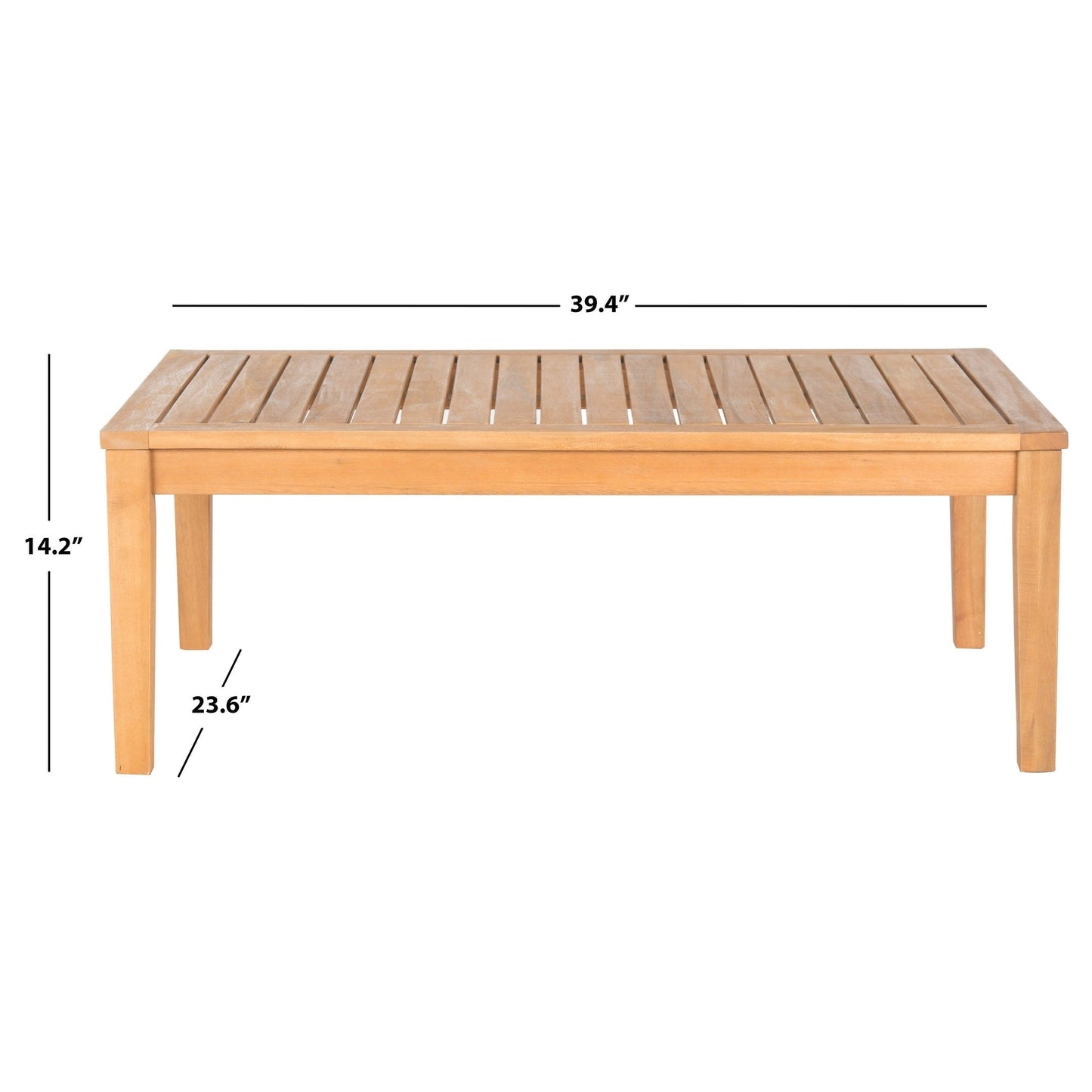 SAFAVIEH Outdoor Living Bradbury Brown Acacia Wood 4-piece Beige Cushion Patio Set - 48W x 25D x 32H