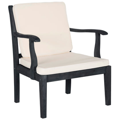 SAFAVIEH Outdoor Living Del Mar Brown Acacia Wood 4-piece Beige Cushion Patio Set - 48W x 25D x 32H