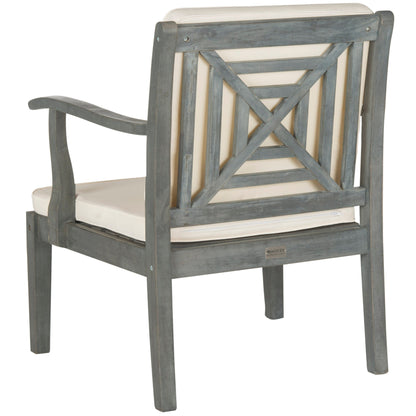 SAFAVIEH Outdoor Living Del Mar Brown Acacia Wood 4-piece Beige Cushion Patio Set - 48W x 25D x 32H