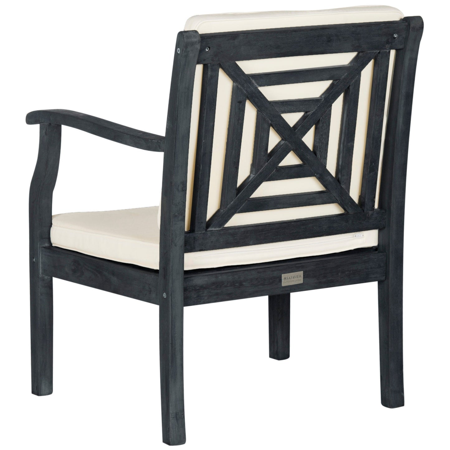 SAFAVIEH Outdoor Living Del Mar Brown Acacia Wood 4-piece Beige Cushion Patio Set - 48W x 25D x 32H