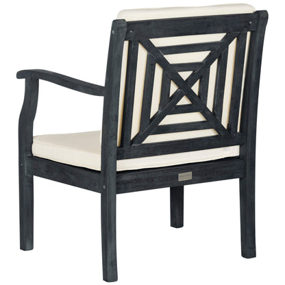 SAFAVIEH Outdoor Living Del Mar Brown Acacia Wood 4-piece Beige Cushion Patio Set - 48W x 25D x 32H