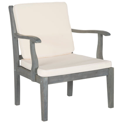 SAFAVIEH Outdoor Living Del Mar Brown Acacia Wood 4-piece Beige Cushion Patio Set - 48W x 25D x 32H