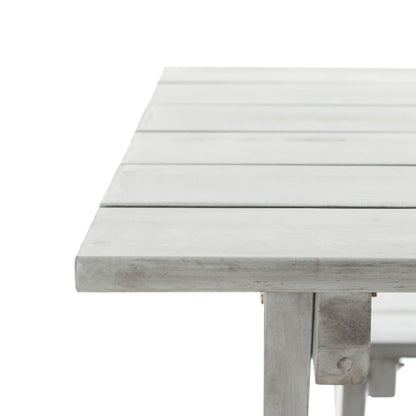 SAFAVIEH Outdoor Living Marina Grey 3-piece Table and Bench Dining Set - 35W x 59D x 30H