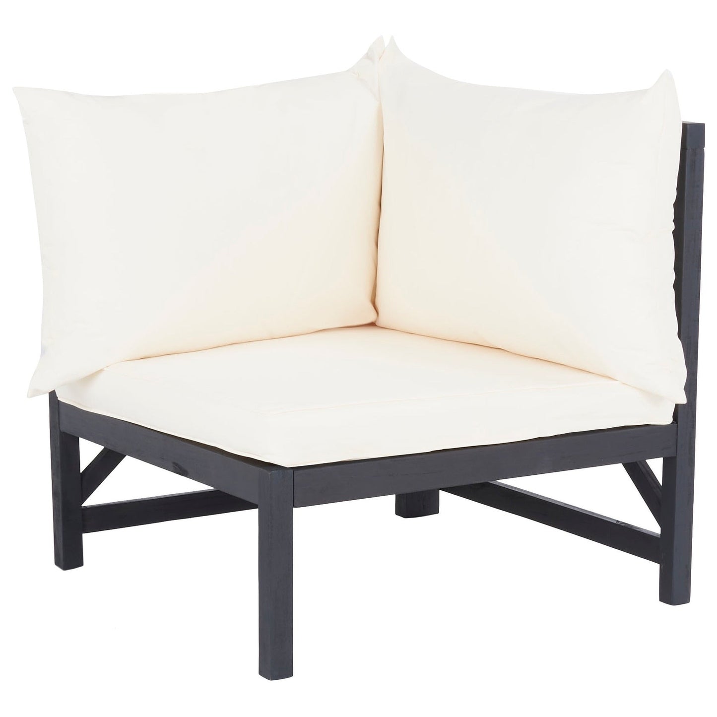 SAFAVIEH Outdoor Living Ronson 5 Pc Sectional Set - Dark Slate Grey/Beige - 27W x 27D x 27H