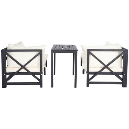 SAFAVIEH Outdoor Living Ronson 5 Pc Sectional Set - Dark Slate Grey/Beige - 27W x 27D x 27H