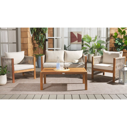 SAFAVIEH Outdoor Patio Furniture Roya 4-Piece Living Set - 52W x 26D x 25H