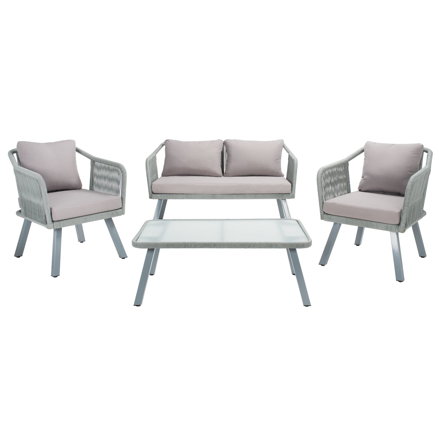 SAFAVIEH Outdoor Living Torsla 4-Piece Rope Patio Set - 52W x 26D x 30H