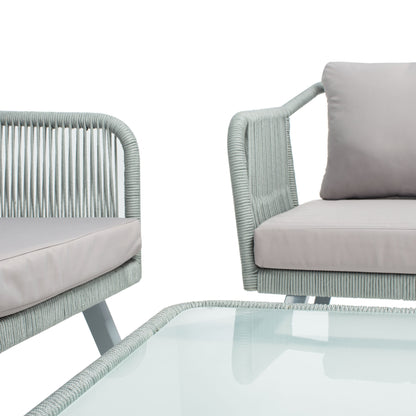 SAFAVIEH Outdoor Living Torsla 4-Piece Rope Patio Set - 52W x 26D x 30H