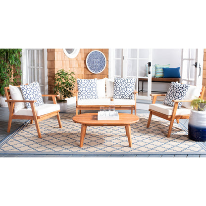 SAFAVIEH Outdoor Lupe 4-Piece Conversation Patio Set - 49W x 31D x 30H