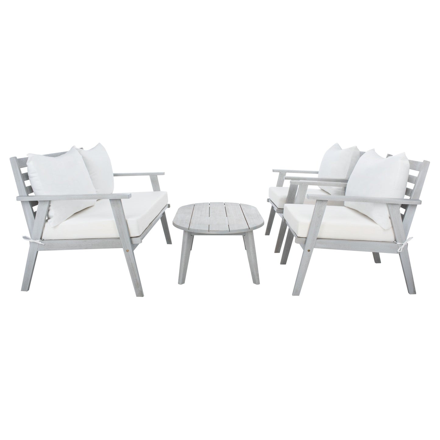 SAFAVIEH Outdoor Lupe 4-Piece Conversation Patio Set - 49W x 31D x 30H