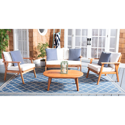 SAFAVIEH Outdoor Lupe 4-Piece Conversation Patio Set - 49W x 31D x 30H