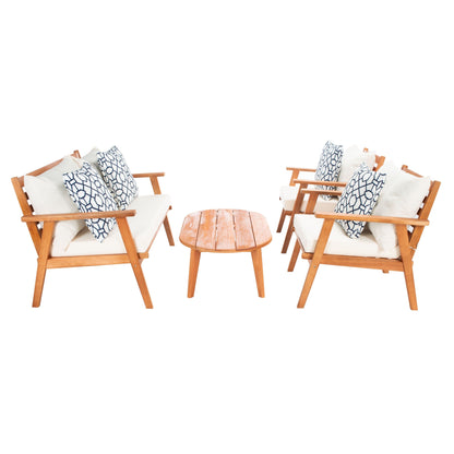 SAFAVIEH Outdoor Lupe 4-Piece Conversation Patio Set - 49W x 31D x 30H