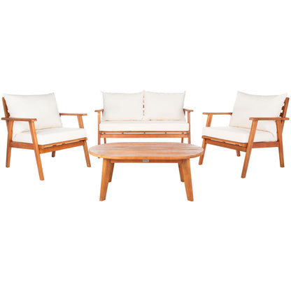 SAFAVIEH Outdoor Lupe 4-Piece Conversation Patio Set - 49W x 31D x 30H