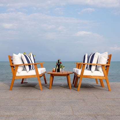 SAFAVIEH Outdoor Lupe 4-Piece Conversation Patio Set - 49W x 31D x 30H