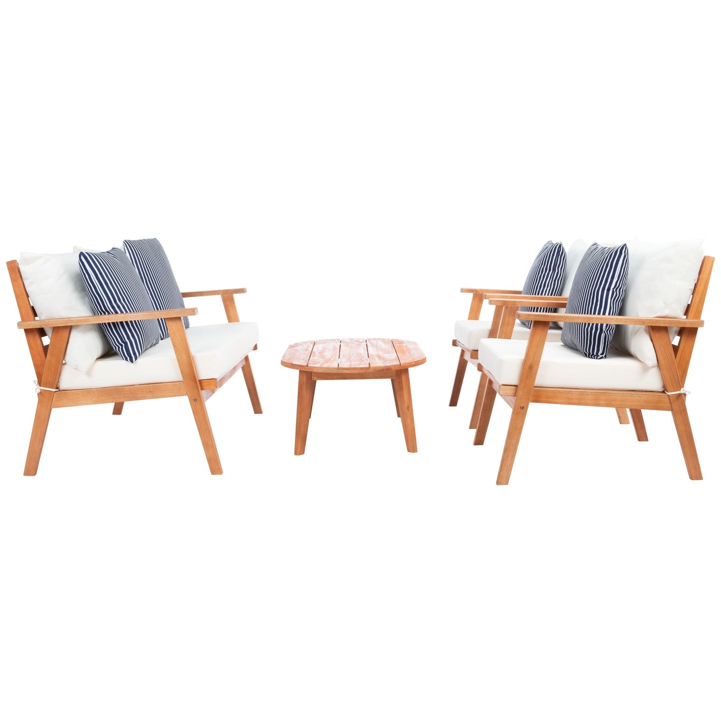 SAFAVIEH Outdoor Lupe 4-Piece Conversation Patio Set - 49W x 31D x 30H