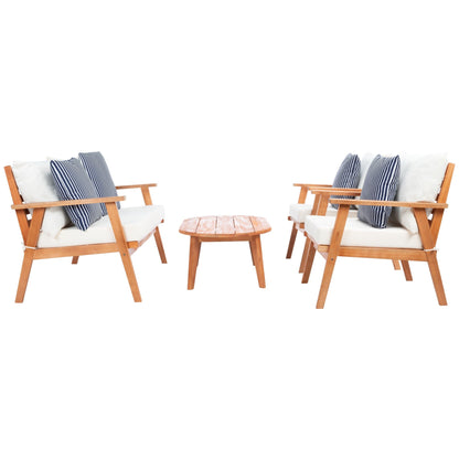SAFAVIEH Outdoor Lupe 4-Piece Conversation Patio Set - 49W x 31D x 30H
