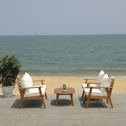 SAFAVIEH Outdoor Lupe 4-Piece Conversation Patio Set - 49W x 31D x 30H