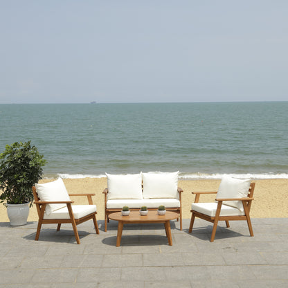 SAFAVIEH Outdoor Lupe 4-Piece Conversation Patio Set - 49W x 31D x 30H