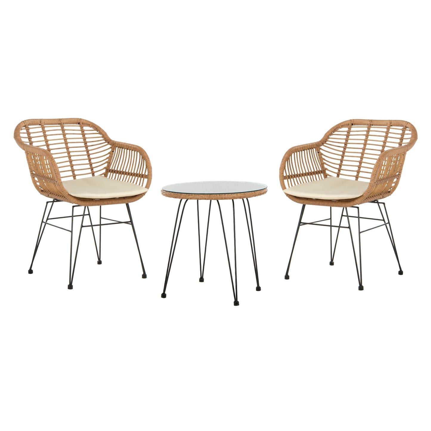 SAFAVIEH Outdoor Montserrat 3-Piece Lounge Set - 22Wx27Dx32H