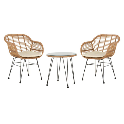 SAFAVIEH Outdoor Montserrat 3-Piece Lounge Set - 22Wx27Dx32H