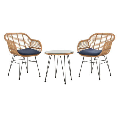 SAFAVIEH Outdoor Montserrat 3-Piece Lounge Set - 22Wx27Dx32H