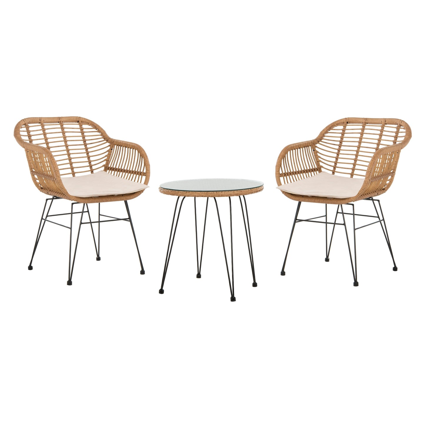 SAFAVIEH Outdoor Montserrat 3-Piece Lounge Set - 22Wx27Dx32H