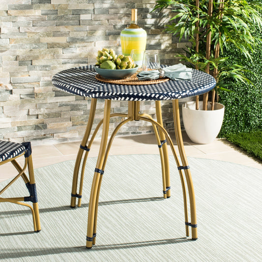 SAFAVIEH Outdoor Myah Rattan Bistro Table - 31.5 W x 31.5 L x 30 H - 32Wx32Dx30H