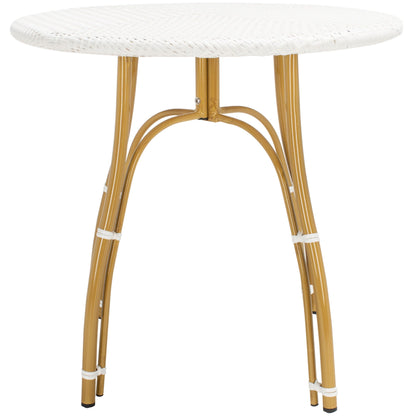 SAFAVIEH Outdoor Myah Rattan Bistro Table - 31.5 W x 31.5 L x 30 H - 32Wx32Dx30H