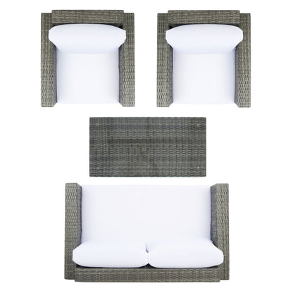 SAFAVIEH Outdoor Natalee Wicker 4-Piece Patio Set - 50W x 27D x 28H