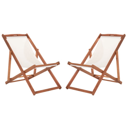 SAFAVIEH Outdoor Natalya Foldable Sling Chair (Set of 2) - 24W x 34D x 41H