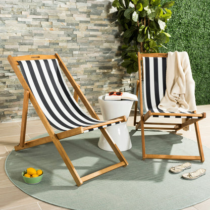 SAFAVIEH Outdoor Natalya Foldable Sling Chair (Set of 2) - 24W x 34D x 41H