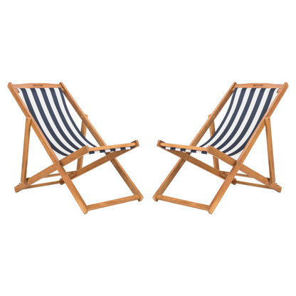 SAFAVIEH Outdoor Natalya Foldable Sling Chair (Set of 2) - 24W x 34D x 41H
