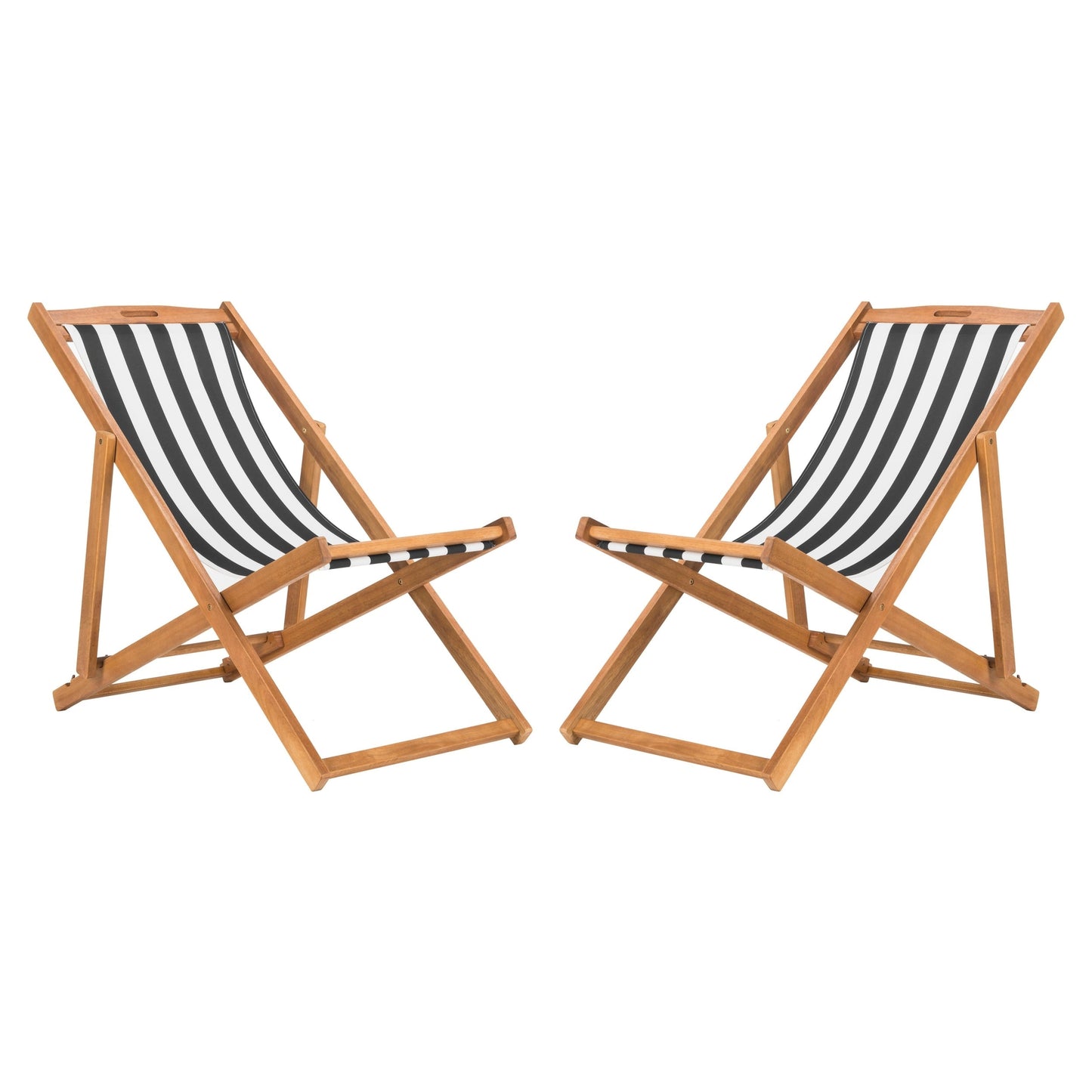 SAFAVIEH Outdoor Natalya Foldable Sling Chair (Set of 2) - 24W x 34D x 41H