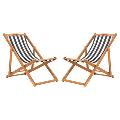 SAFAVIEH Outdoor Natalya Foldable Sling Chair (Set of 2) - 24W x 34D x 41H