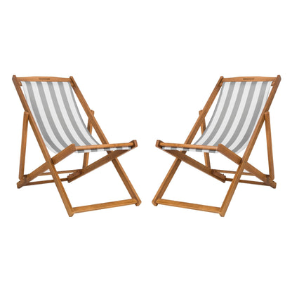 SAFAVIEH Outdoor Natalya Foldable Sling Chair (Set of 2) - 24W x 34D x 41H