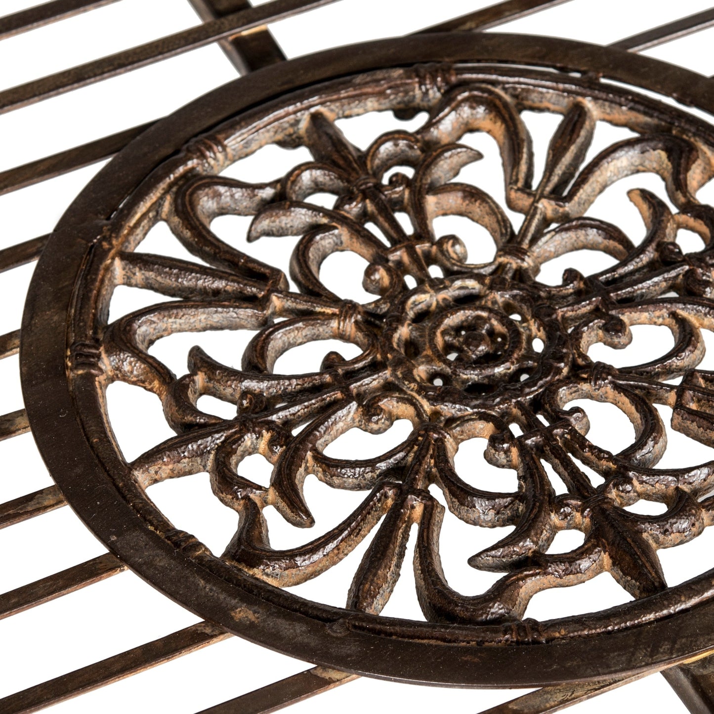 SAFAVIEH Outdoor Nyasia Victorian Scroll Iron 4-Piece Patio Set - 45W x 39D x 22H