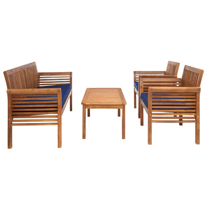 SAFAVIEH Outdoor Pieternel 4-Piece Outdoor Set - 50W x 30D x 24H
