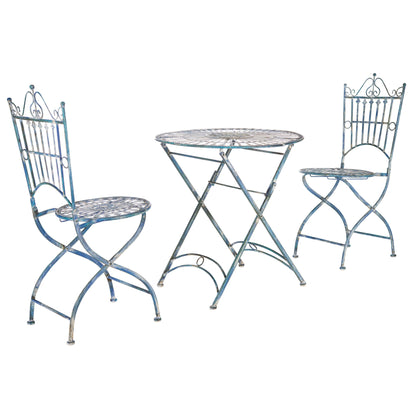 SAFAVIEH Outdoor Saige Victorian Iron 3-Piece Bistro Set - 28Wx28Dx38H