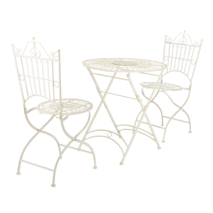 SAFAVIEH Outdoor Saige Victorian Iron 3-Piece Bistro Set - 28Wx28Dx38H