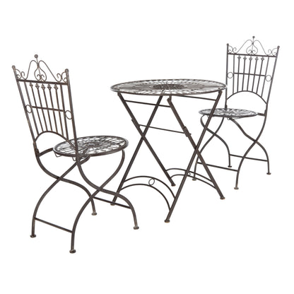 SAFAVIEH Outdoor Saige Victorian Iron 3-Piece Bistro Set - 28Wx28Dx38H