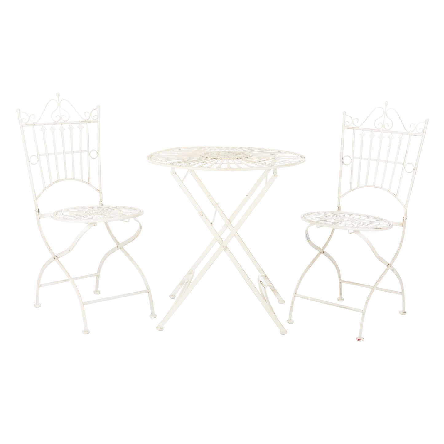SAFAVIEH Outdoor Saige Victorian Iron 3-Piece Bistro Set - 28Wx28Dx38H