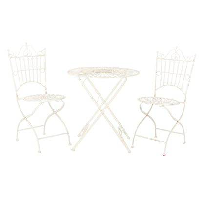 SAFAVIEH Outdoor Saige Victorian Iron 3-Piece Bistro Set - 28Wx28Dx38H