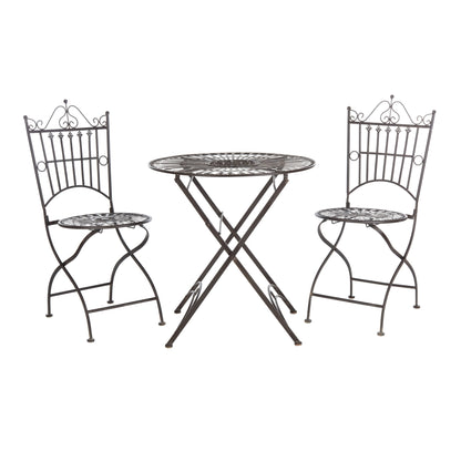 SAFAVIEH Outdoor Saige Victorian Iron 3-Piece Bistro Set - 28Wx28Dx38H