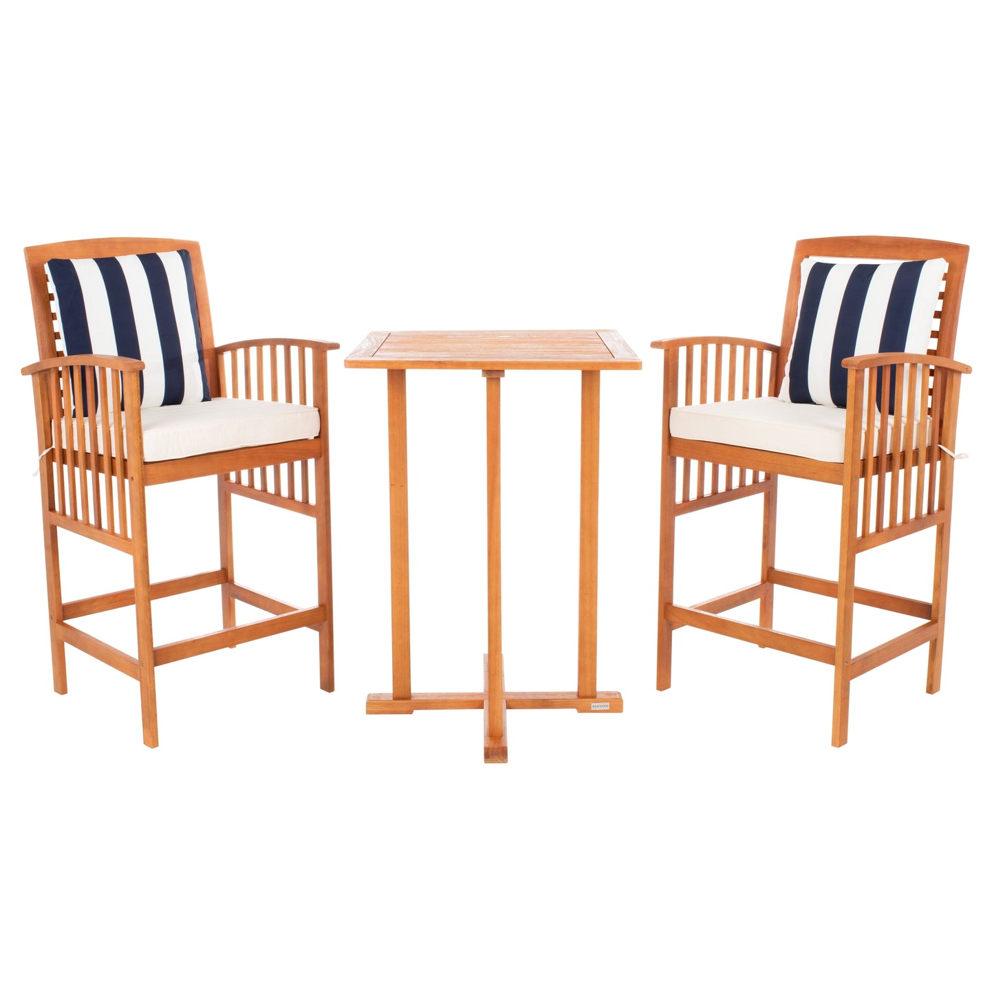 SAFAVIEH Outdoor Sheyla 3-Piece Bar Height Bistro Set - 28Wx28Dx40H