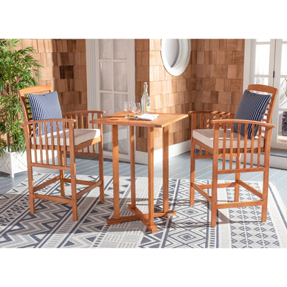 SAFAVIEH Outdoor Sheyla 3-Piece Bar Height Bistro Set - 28Wx28Dx40H